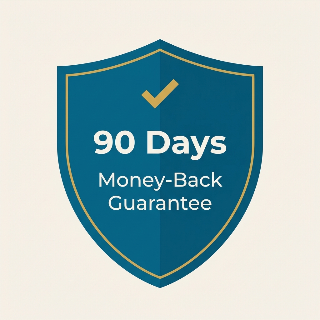 90 Day Money Back Guarantee shield badge